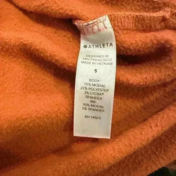 Athleta Coaster Luxe Sweatshirt Coral Size S - Picture 4 of 5